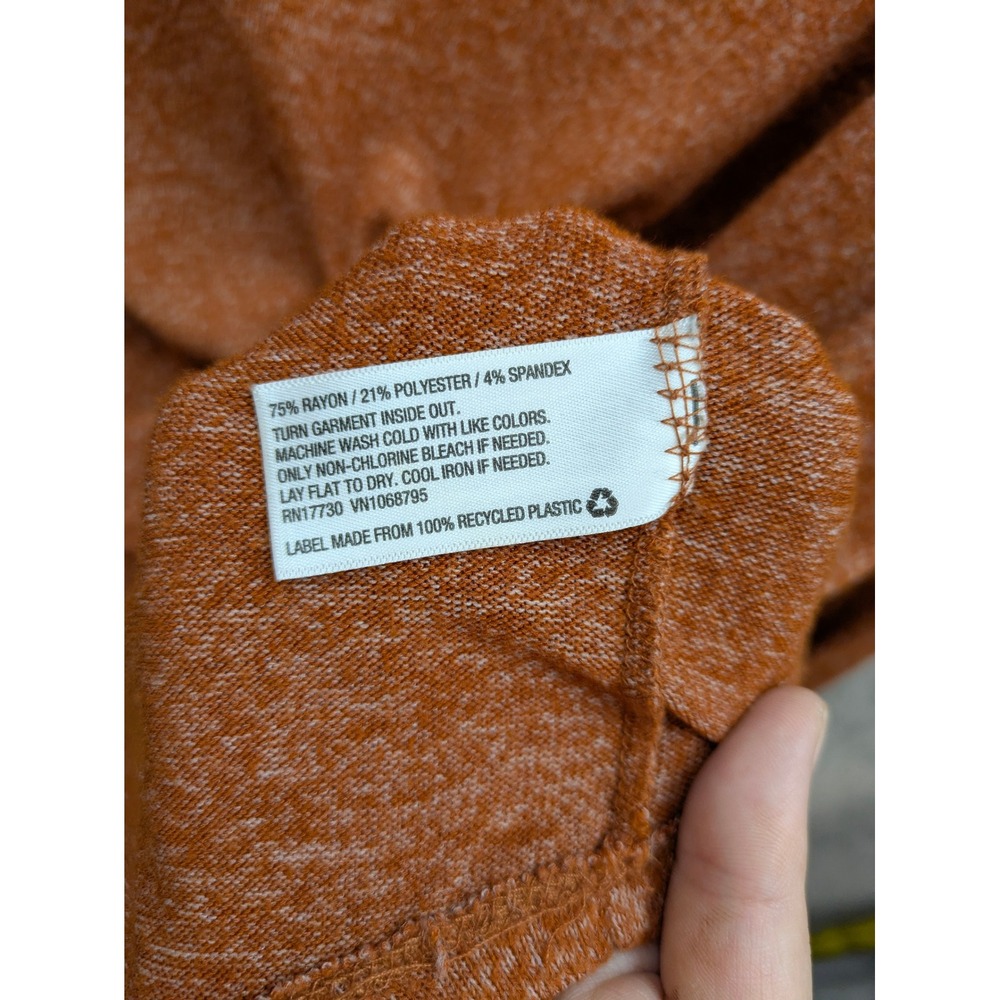 Orange Pullover‎ Top Womens Medium Marled Knit Long Sleeve Casual - Picture 3 of 7
